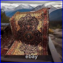 Antique handmade wool persian rug with silk highlights RARE UNIQUE 215 x 135 Antique handmade wool persian rug with silk highlights RARE UNIQUE 215 x 135