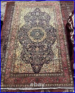 Antique handmade wool persian rug with silk highlights RARE UNIQUE 215 x 135 Antique handmade wool persian rug with silk highlights RARE UNIQUE 215 x 135