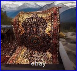 Antique handmade wool persian rug with silk highlights RARE UNIQUE 215 x 135 Antique handmade wool persian rug with silk highlights RARE UNIQUE 215 x 135