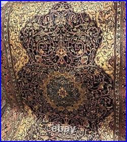 Antique handmade wool persian rug with silk highlights RARE UNIQUE 215 x 135 Antique handmade wool persian rug with silk highlights RARE UNIQUE 215 x 135