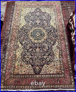 Antique handmade wool persian rug with silk highlights RARE UNIQUE 215 x 135 Antique handmade wool persian rug with silk highlights RARE UNIQUE 215 x 135