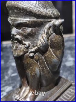 Antique metal Devil Faun Satyr Matchstick Holder, RARE