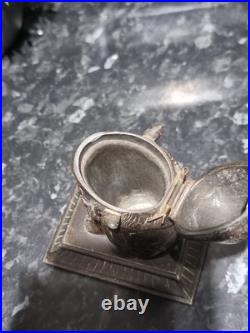 Antique metal Devil Faun Satyr Matchstick Holder, RARE