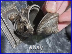 Antique metal Devil Faun Satyr Matchstick Holder, RARE