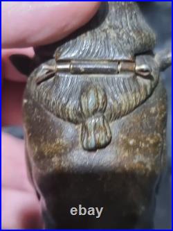 Antique metal Devil Faun Satyr Matchstick Holder, RARE