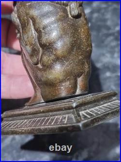 Antique metal Devil Faun Satyr Matchstick Holder, RARE