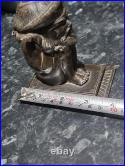 Antique metal Devil Faun Satyr Matchstick Holder, RARE