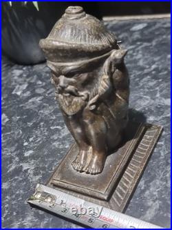 Antique metal Devil Faun Satyr Matchstick Holder, RARE