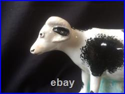 Antique porcelain early cow figurine. Rare and colectors item