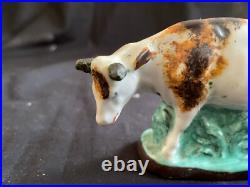 Antique porcelain early cow figurine. Rare and colectors item