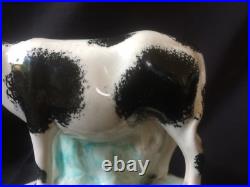 Antique porcelain early cow figurine. Rare and colectors item
