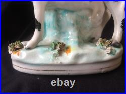 Antique porcelain early cow figurine. Rare and colectors item