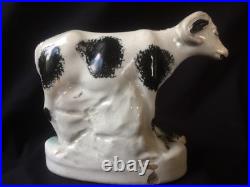 Antique porcelain early cow figurine. Rare and colectors item