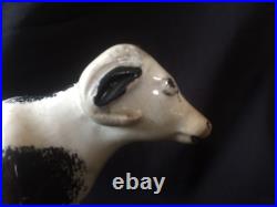 Antique porcelain early cow figurine. Rare and colectors item