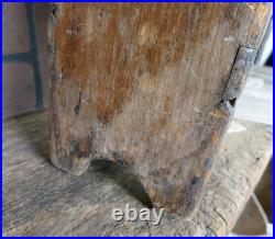 Antique primitives 18th early rare wood pewter 24 hole candle mold with scraper