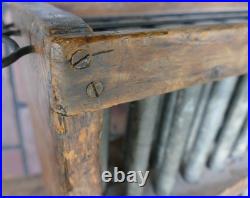 Antique primitives 18th early rare wood pewter 24 hole candle mold with scraper