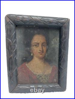 Antique rare important miniature painted in copper early 18 Century