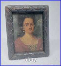 Antique rare important miniature painted in copper early 18 Century