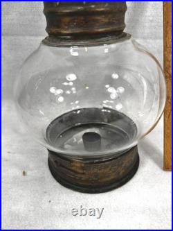 Antique round onion glass lantern lamp candle original early rare1800
