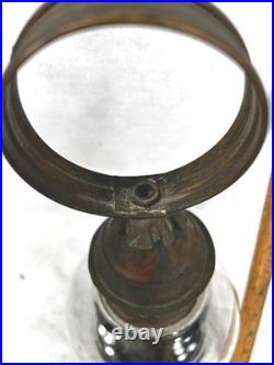 Antique round onion glass lantern lamp candle original early rare1800