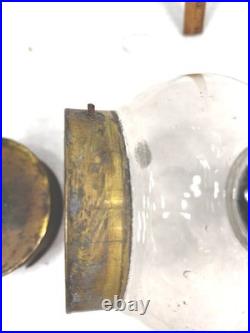 Antique round onion glass lantern lamp candle original early rare1800