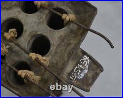 Antique tin candle mold rare strung 12 pc double handles early 19th c original