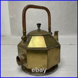 As is, RARE ANTIQUE WATER KETTLE BY PETER BEHRENS BRASS ART NOUVEAU EARLY DESIGN