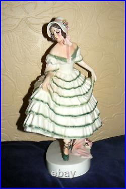 Austrian Rare Rudolf Podany Keramos Art Deco Large Lady Figurine Circa 1920's