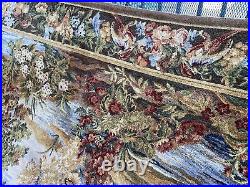 Auth Antique Aubusson Pile Carpet RARE French Tapestry Drawing Wool 8x10