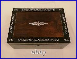 Beautiful & Rare Early Victorian Inlaid Rosewood Writing Slope Very Collectable