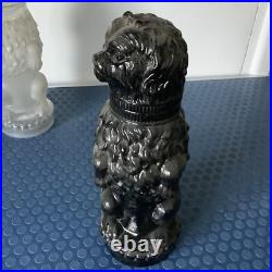 Begging Dog Glass Sweet Jar Black Moveable Head French Antique Rare Early 20thc