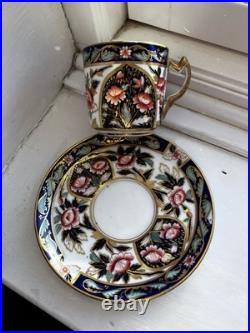 C1875 Rare Early Mark Antique Aynsley Imari Porcelain Coffee Can Cup & Saucer