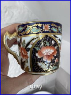 C1875 Rare Early Mark Antique Aynsley Imari Porcelain Coffee Can Cup & Saucer