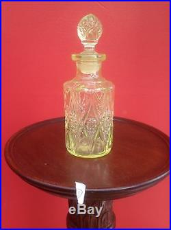 C1890 Rare Apple Green Uranium Early Pressed Glass Perfume / Scent Bottle