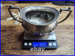 C1900 Silver Bowl Hindu Deities Repousse 181g Solid RARE Antique TPR&Co Bombay