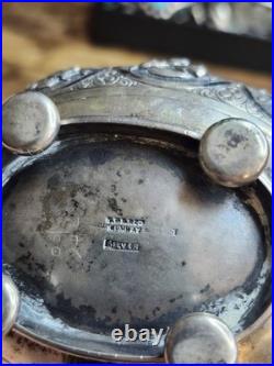 C1900 Silver Bowl Hindu Deities Repousse 181g Solid RARE Antique TPR&Co Bombay