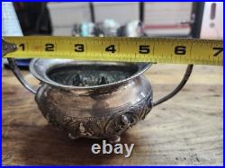 C1900 Silver Bowl Hindu Deities Repousse 181g Solid RARE Antique TPR&Co Bombay