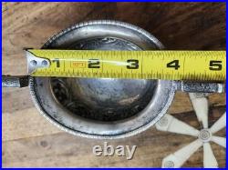 C1900 Silver Bowl Hindu Deities Repousse 181g Solid RARE Antique TPR&Co Bombay