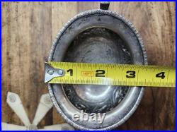 C1900 Silver Bowl Hindu Deities Repousse 181g Solid RARE Antique TPR&Co Bombay