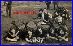 C1910 RARE ANTIQUE RPPC PHOTO Bathing Beauties in Early Swimwear HARD TO FIND