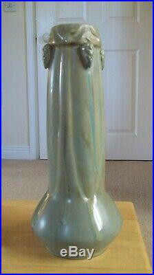 C1915 Rare Rene Denert Signed French Art Nouveau Early Denbac Pine-cone Vase #63