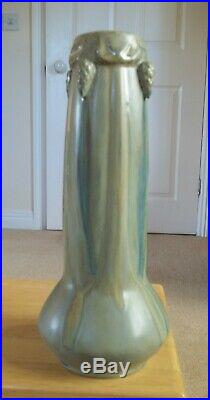 C1915 Rare Rene Denert Signed French Art Nouveau Early Denbac Pine-cone Vase #63