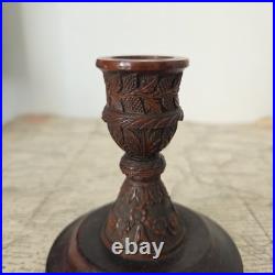 Carved Corozo Candlestick, Convict Work, Pontoon Style, Rare Early 19th Century