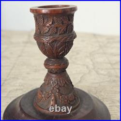 Carved Corozo Candlestick, Convict Work, Pontoon Style, Rare Early 19th Century