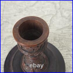 Carved Corozo Candlestick, Convict Work, Pontoon Style, Rare Early 19th Century