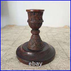 Carved Corozo Candlestick, Convict Work, Pontoon Style, Rare Early 19th Century