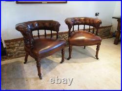 Chairs rare pair of early Victorian Mahogany desk or library chairs c1850