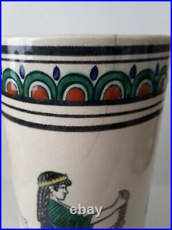Charles Catteau BFK Boch Keramis vase Greek style early 1900s signed D409 Rare