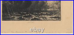 Charles Mielatz Rare Early Florida Etching The Squall, Lake Okeechobee 1915