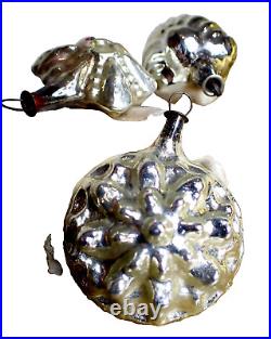 Christmas Silver Glass Ornaments Tree Hangings Antique Rare Mercury early 1900 Christmas Silver Glass Ornaments Tree Hangings Antique Rare Mercury early 1900